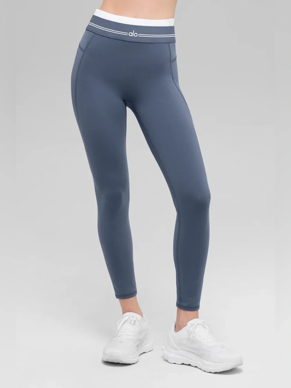 ALO YOGA | ✨NEW✨ Airbrush High-Waist 7/8 Better Together Legging in Bluestone/Wh